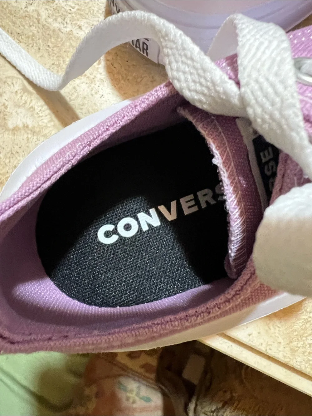 Lilac Canvas Chucks Low-Top Sneakers with White Toe Cap